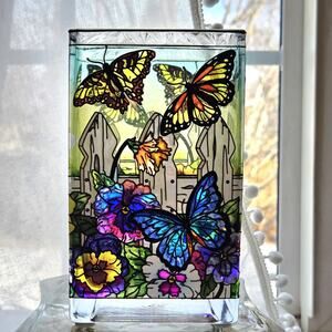 AMIA Flowers And Butterflies Candle Holder Or Vase